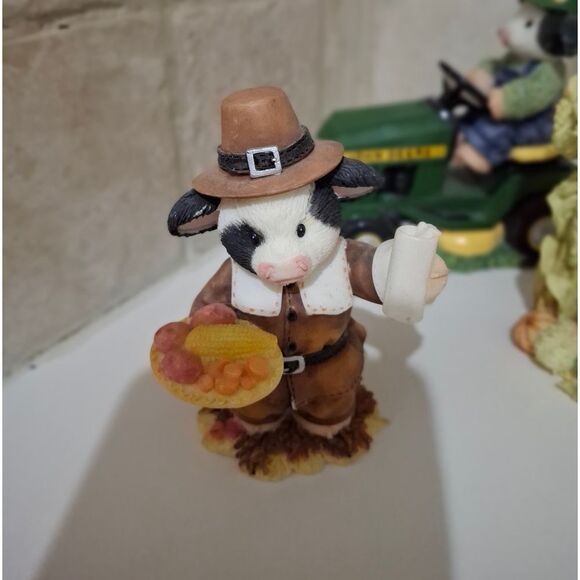 Enesco Mary's Moo Moos Bundle Lot Of 3 John Deere Tractor Pilgrim Harvest Fall - Picture 2 of 6